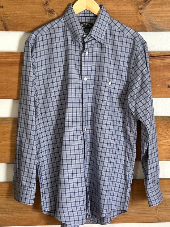 Orvis Other - Orvis Wrinkle Free Purple/Gray Button Down Plaid 100% Cotton Casual Men's Size M
